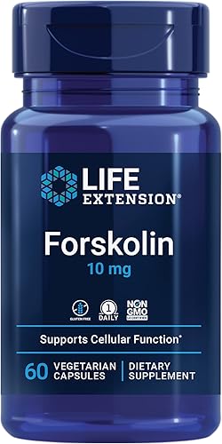 Life Extension Forskolin, Coleus forskohlii, Suplemento de apoyo a la salud de energía celular, 10 mg, extracto estandarizado, sin OMG, sin gluten,