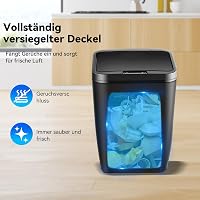 EUNEWR Automatikus Szemetes 12L Infravörös Mozgásérzékelős Fekete 4