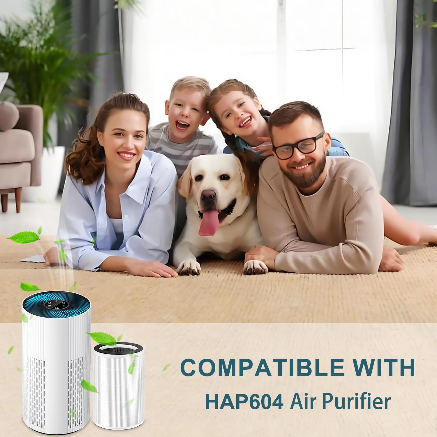 Replacement Filter Compatible With ECOSELF HAP604 Air Purifiers, 3-In-1 Air Filter, H13 Efficiency Activated Carbon Filtration Hepa, 2-Pack - Image 5