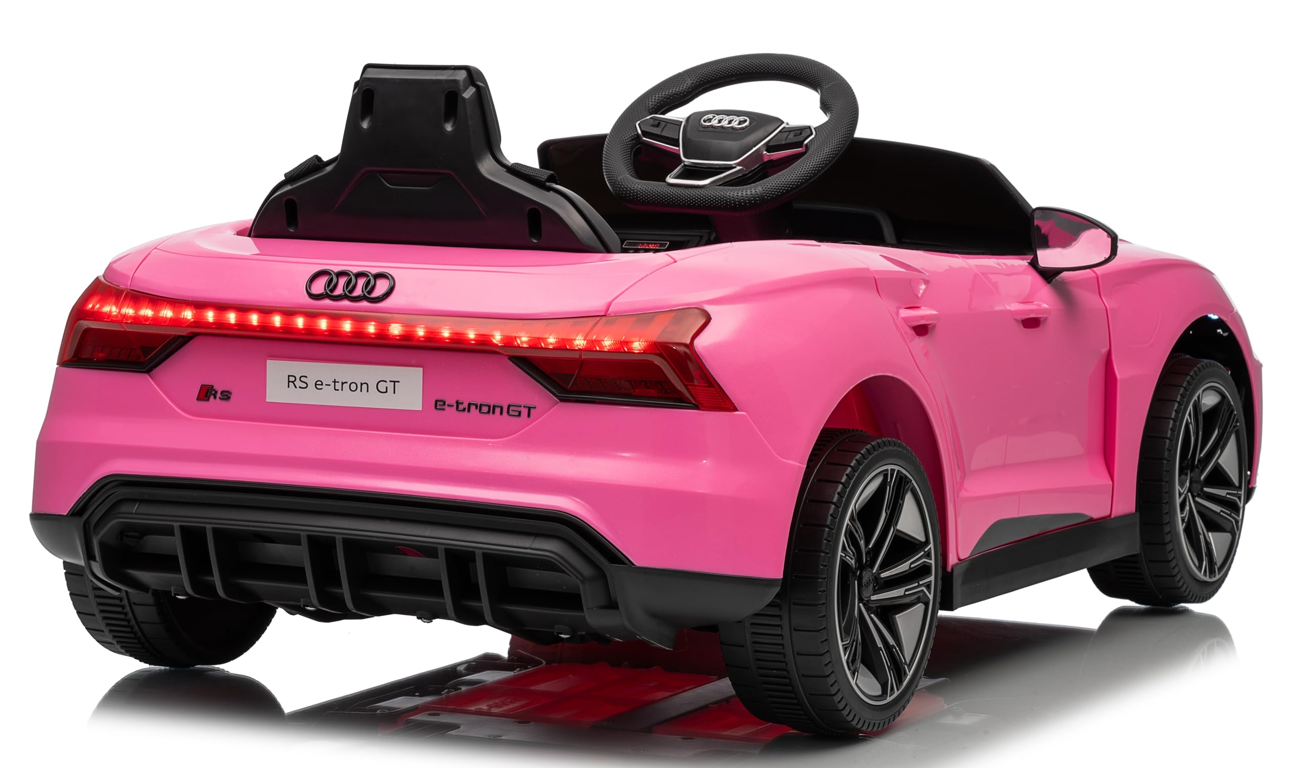 Audi RS e-tron GT Auto Elettrica per Bambini 12V con Telecomando Parentale – Macchina Cavalcabile con Porte Apribili, Cinture di Sicurezza a 3 Punti, Luci LED, MP3 USB SD, Ammortizzatori Rosa
