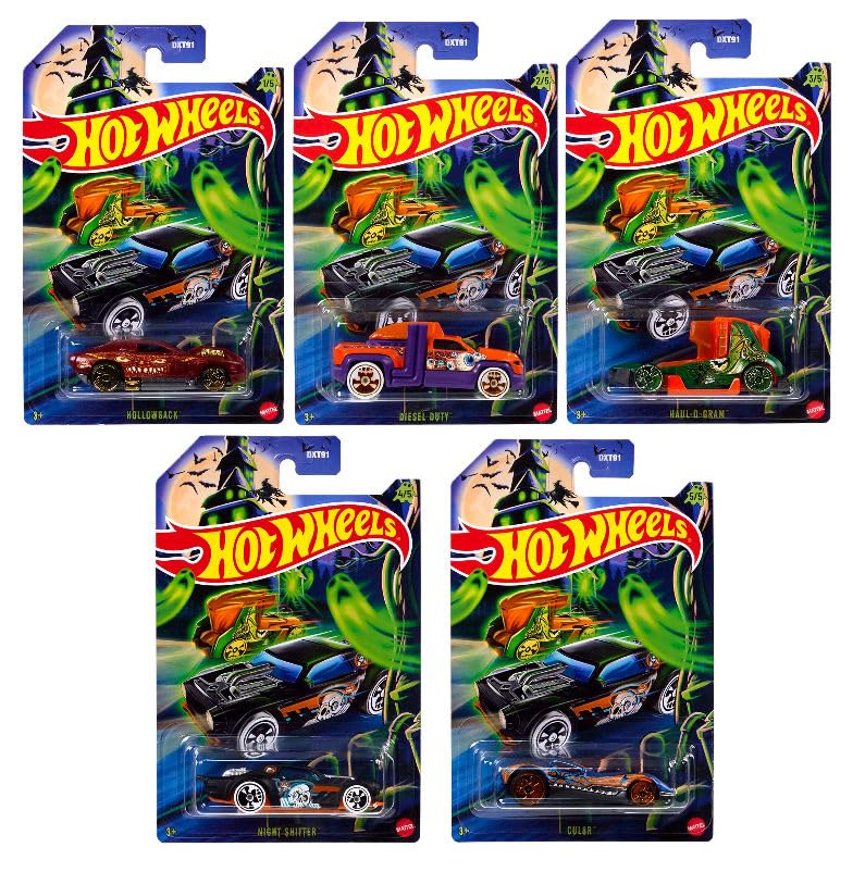 Set Hot Wheels Halloween Spooky Series 5 Autos Die-Cast miniatura 1