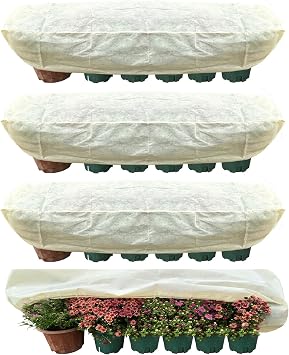 Plant Cover Freeze Protection, Winter Plant Covers, Plant Frost Cover, Tree Plant Freeze Protection Covers, Planter Plant Winter Frost Blanket with Zip Drawstring,2 Pack 39.3x17.7x15.7INCH