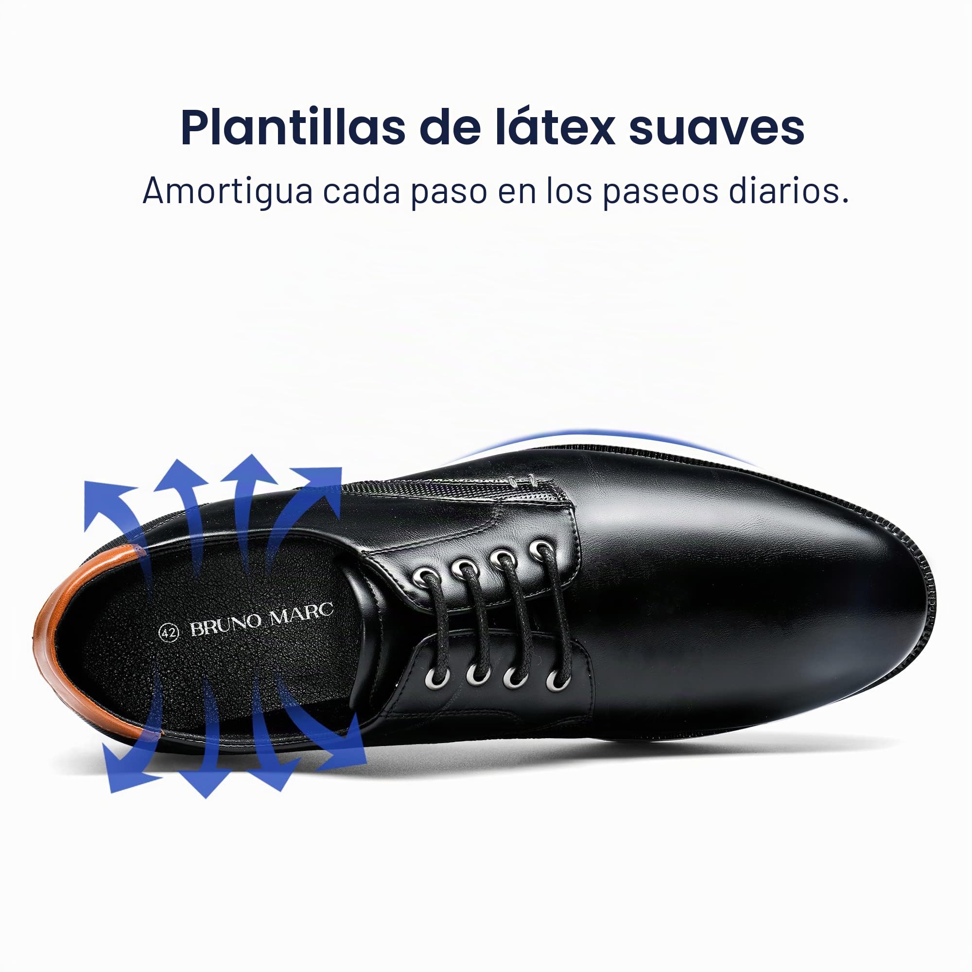 Bruno Marc Zapatos Hombre Vestir Traje Zapatos de Cordones Oxford Derby para Boda Trabajo Party Negro