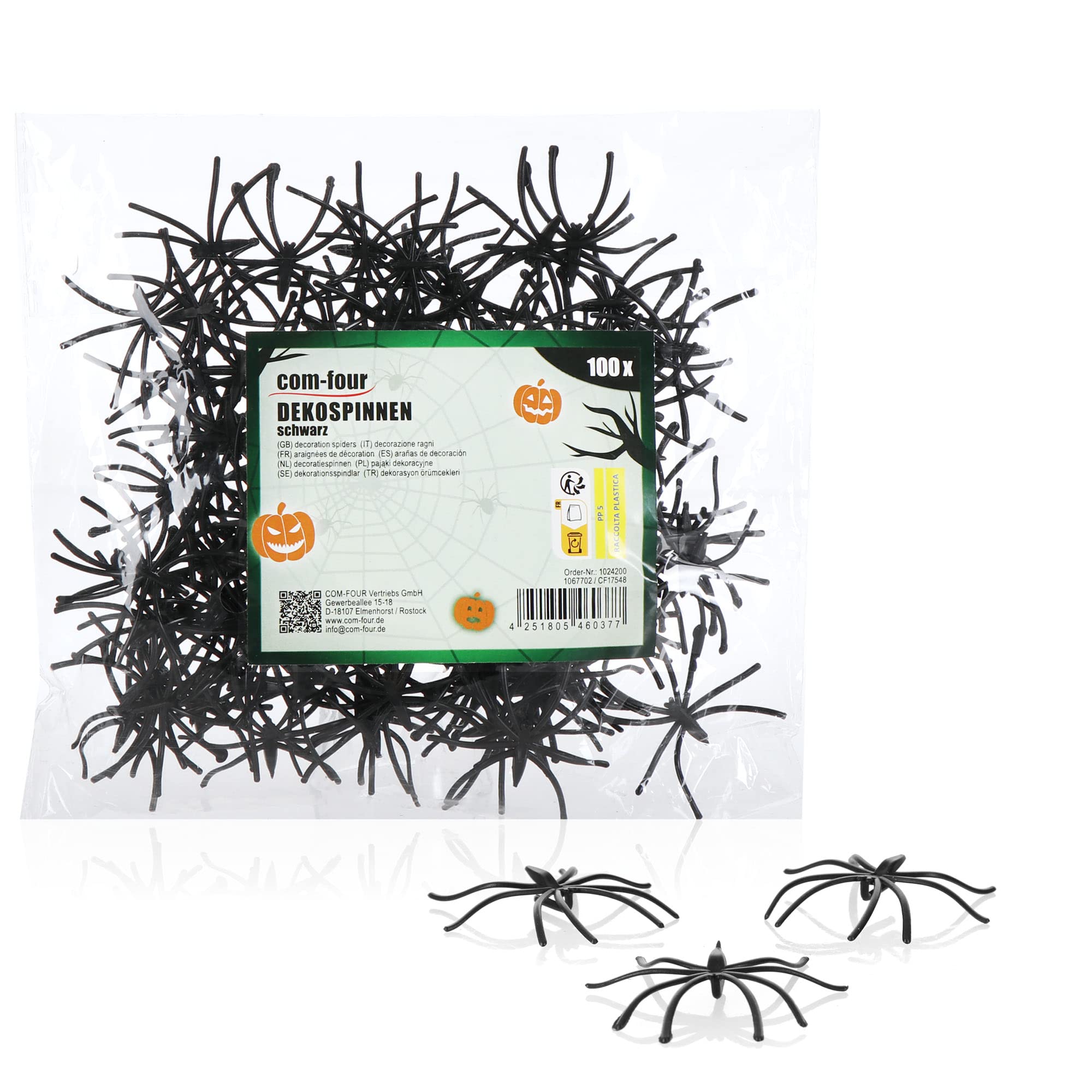 100 Ragni Decorativi Di Plastica Per Halloween - Nero, Diametro 4.5cm, Per Decorazioni Spaventose - Foto 12