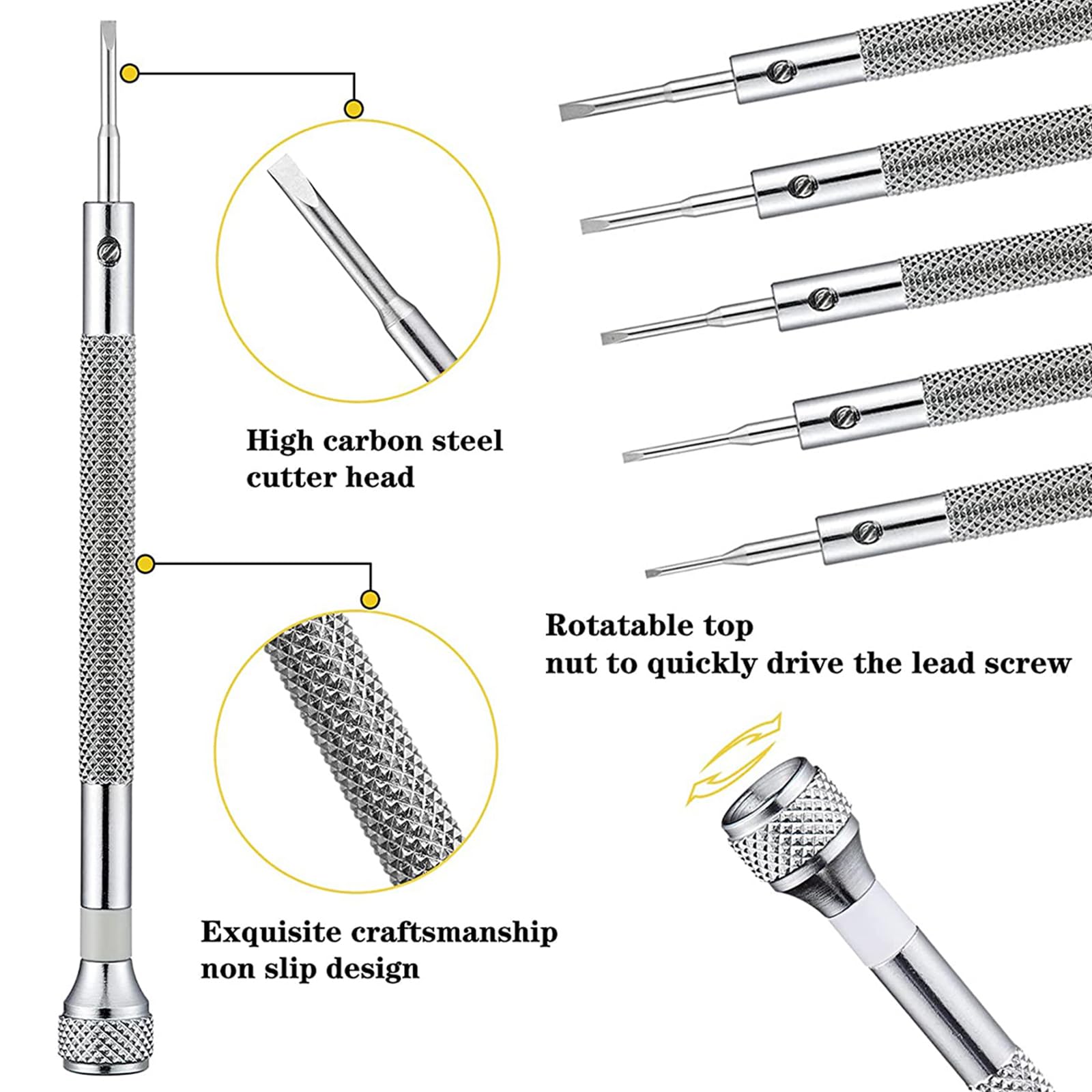 26pcs Precision Screwdriver Set 0.6-2.0mm High Hardness Steel Micro Cross Screwdriver Kit for Watch Eyeglasses Jewelry Work Electronics Repair