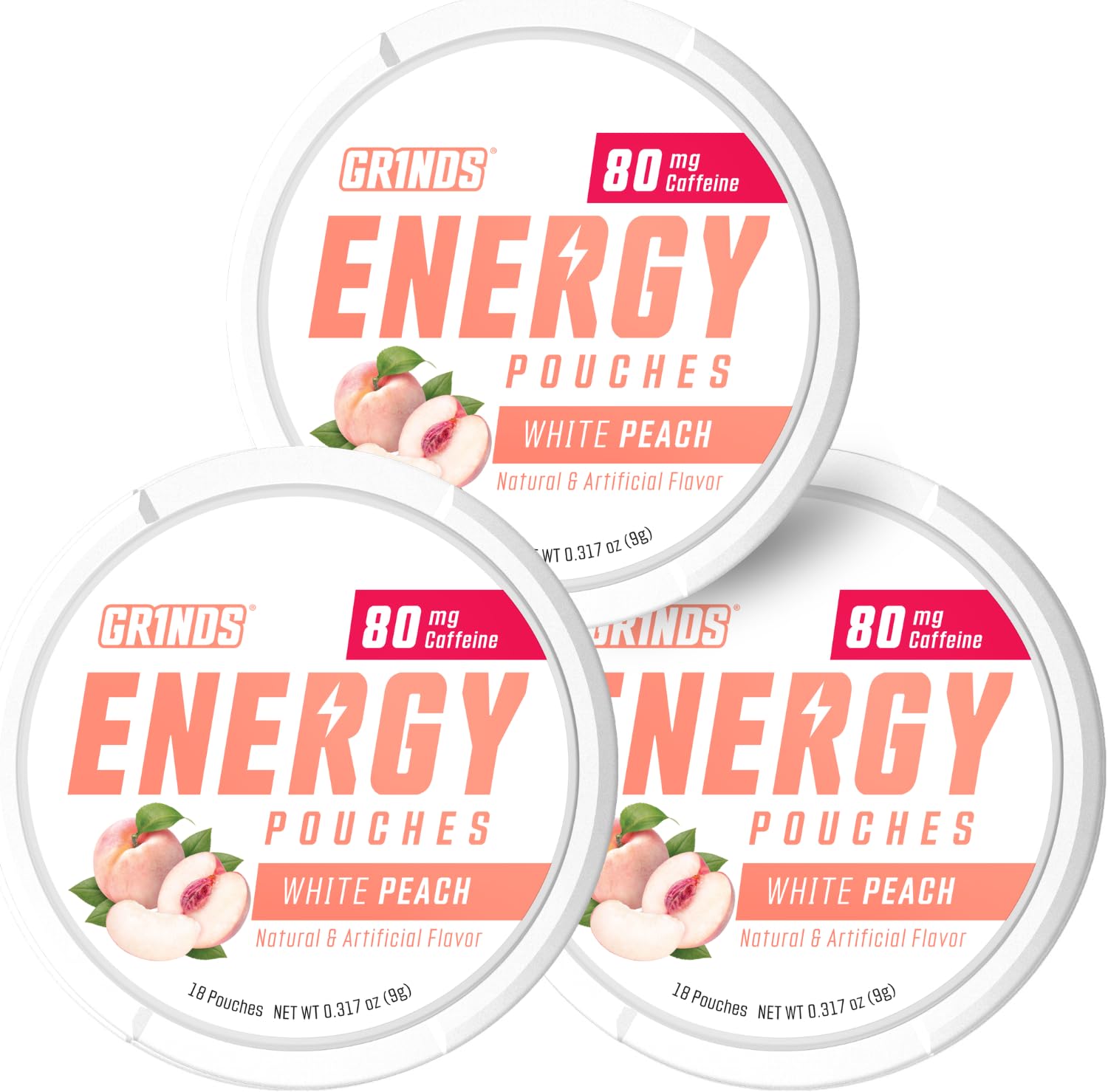 GRINDS Energy Pouches Sampler, Wintergreen, White Peach, Sour Apple, 3 Cans — Amazon image 11