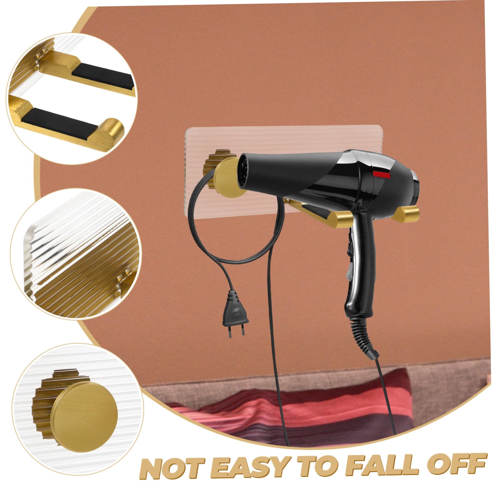 FRCOLOR Porta Asciugacapelli Muro senza Chiodi Supporto per Asciugacapelli per Bagno Organizer per Strumenti per Capelli