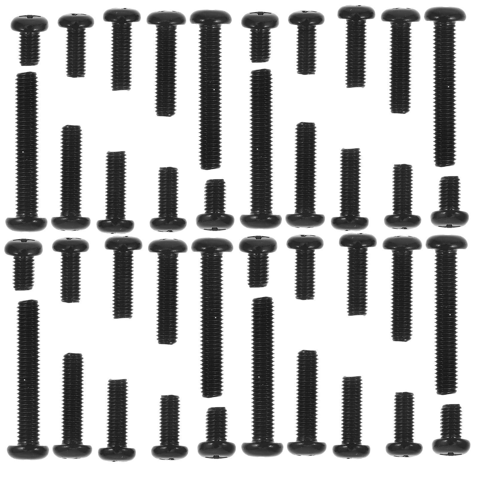 Operitacx 300 Stück Schwarze Edelstahlschrauben M5x8 mit Rundkopf für