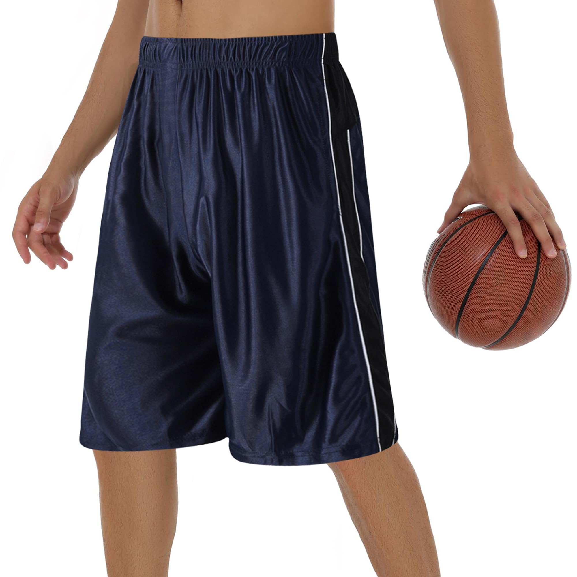 PRTCYPNT Men's 11'' Cool Basketball Shorts with Pockets Long Gym Athletic Shorts Running Quick-Dry Drawstring