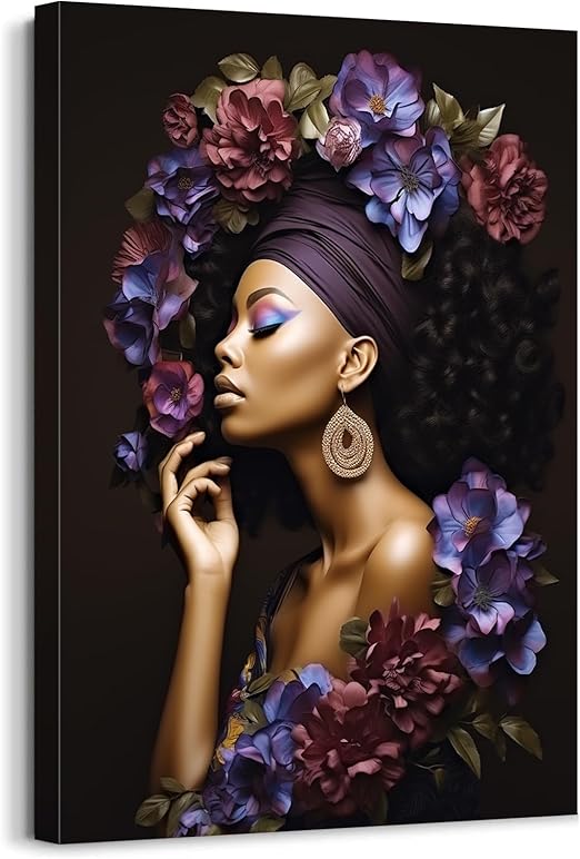 Modern Black Woman Wall Art African American Wall Decor