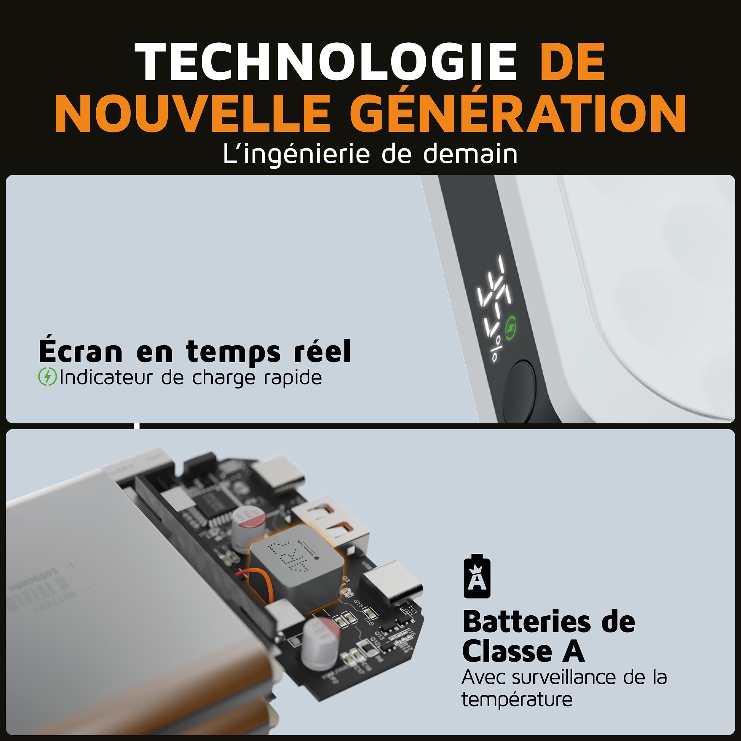 Powerbank Xtorm Fuel 5 Series 35W, 20 000mAh, 2X USB-C PD / 1x USB-A, Adapté aux Voyages en Avion, Compatible avec Samsung ou Android et iPhone ou Apple, Dusk White