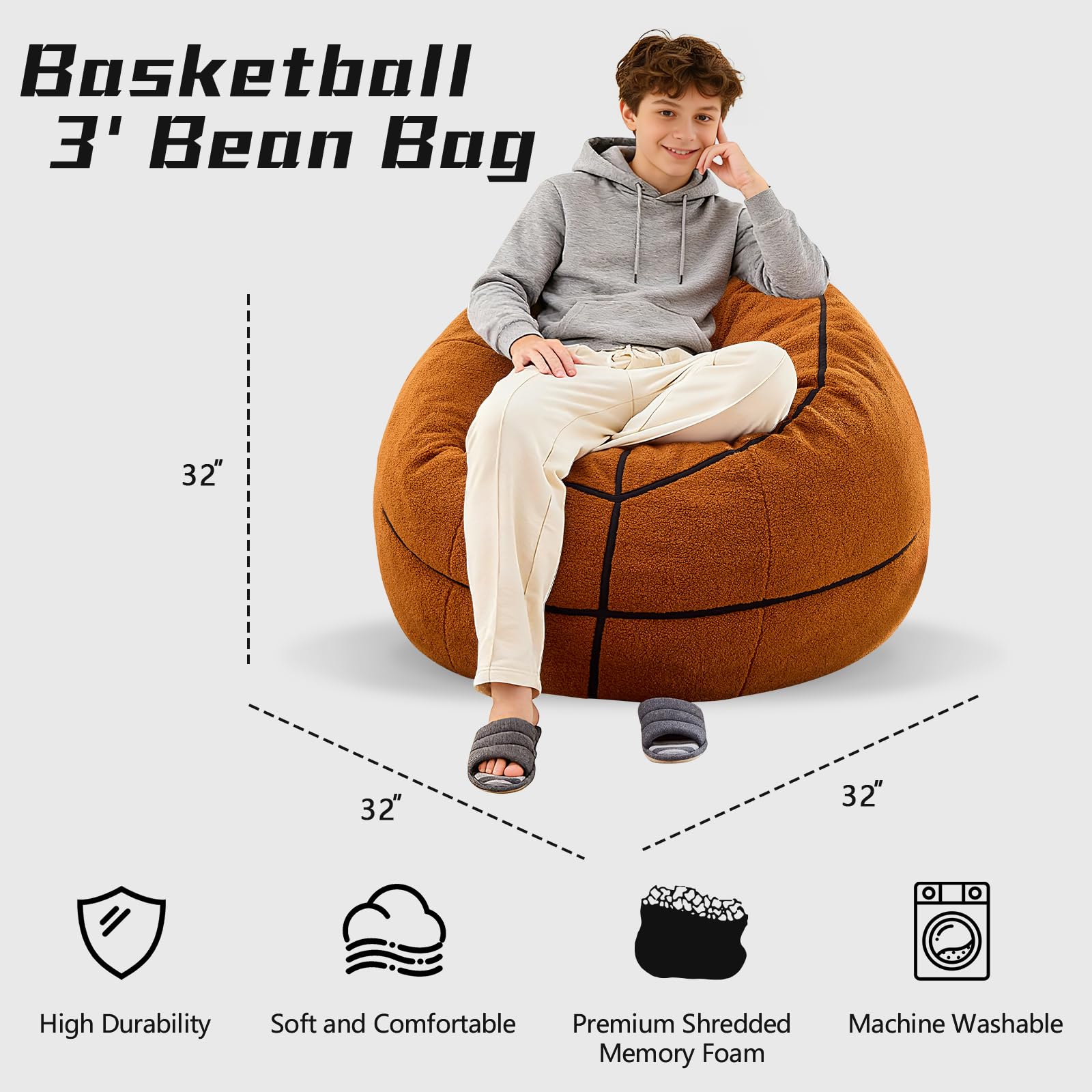 Amazon.co.jp: ILPEOD スポーツ バスケットボール ビーンバッグチェア