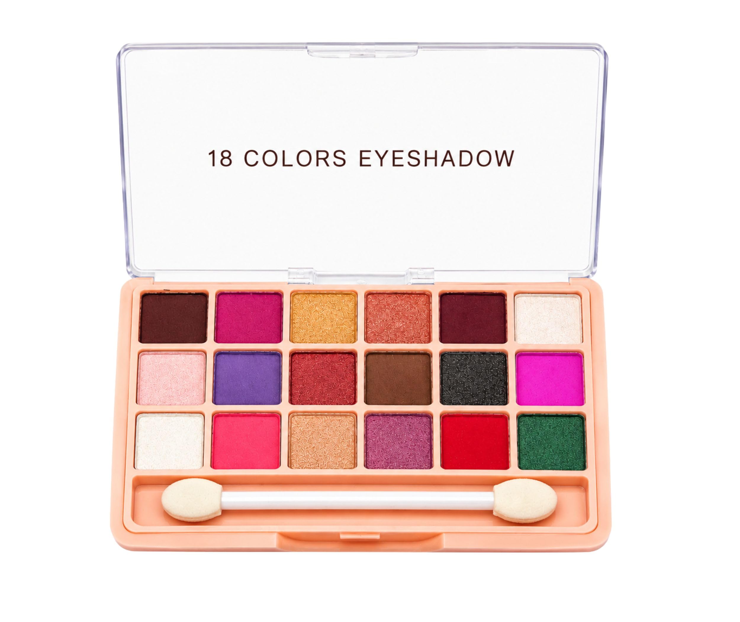 18 Colors Eyeshadow Palette Kit | Highly Pigmented Matte, Metallic Shimmer & Glitter Eye Shadow Powder Palette with Dual-Sided Applicator Brush for Women & Girls-image-15
