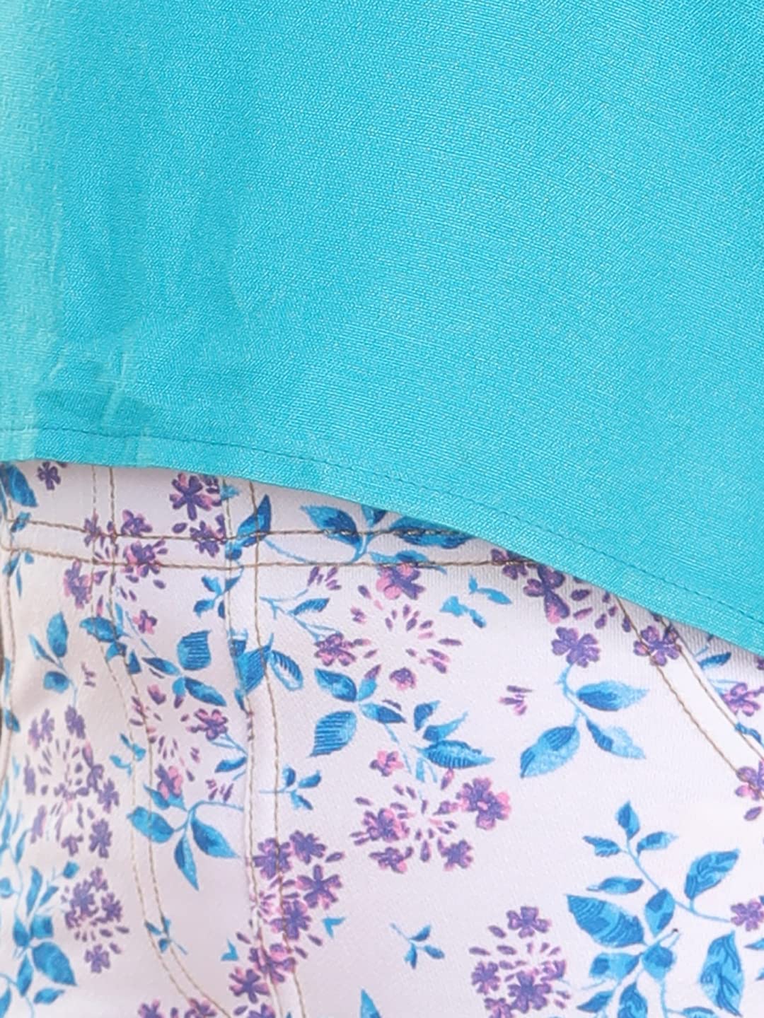 StyleStone Girls Cotton Floral Printed Jegging and Turquoise Top (6LTurqTop4-5) 2