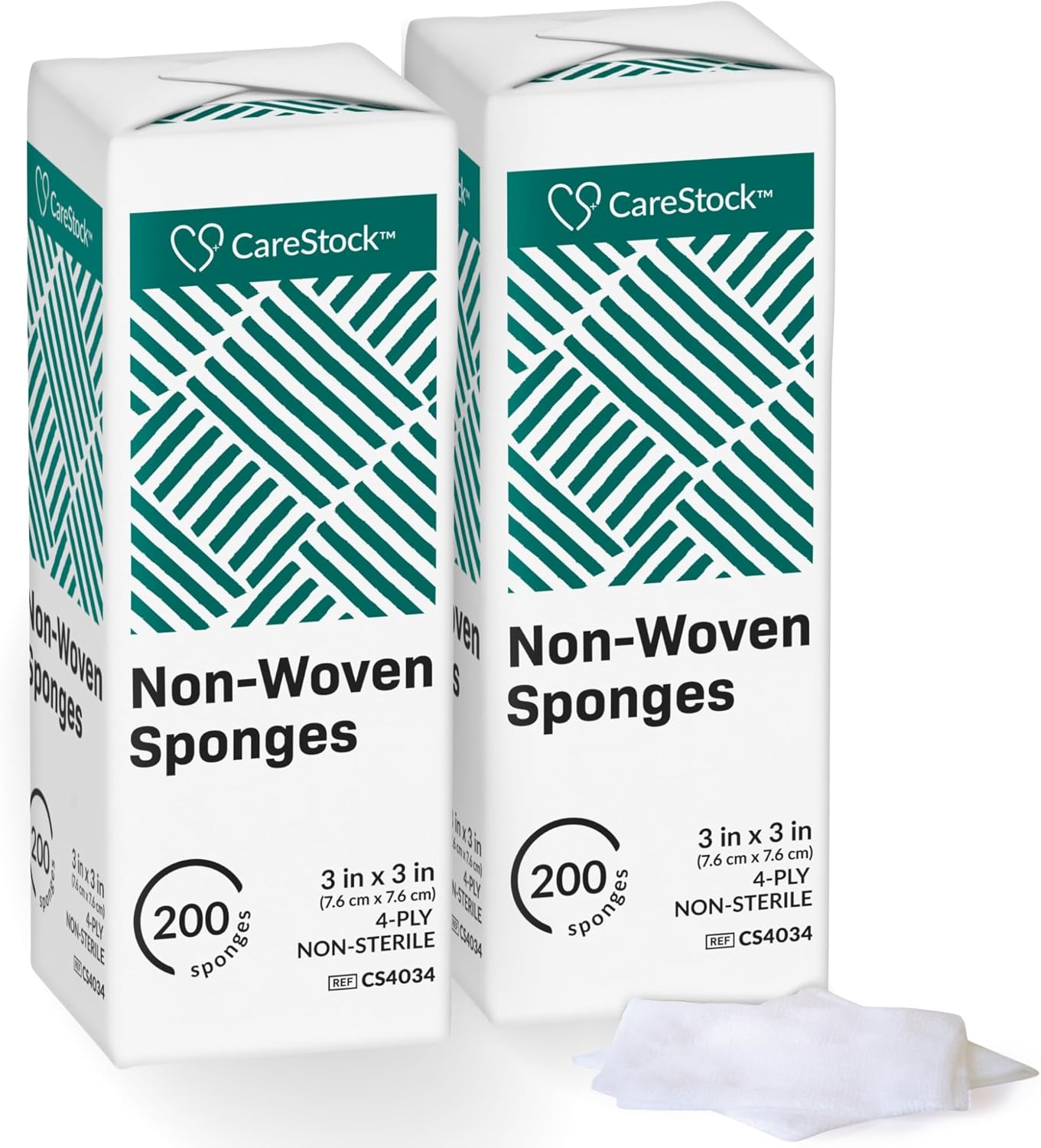 CareStock Gauze Pads 3x3 [4000 Count] – 4-Ply Non-Woven Gauze Sponges, Non-Sterile, Soft, Lint-Free, Highly Absorbent Medical Grade Cotton for Wound Care, First Aid & Medical Use
