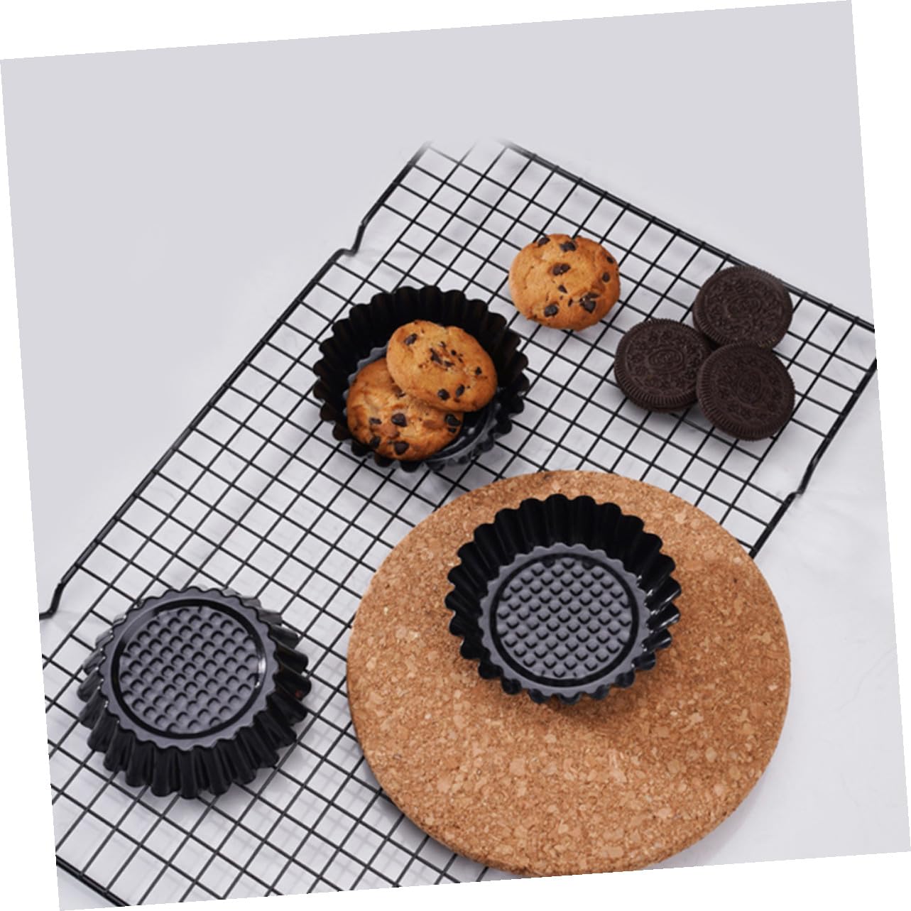 NOLITOY 12 Piezas Molde para Tartaletas de Huevo de Molde para Hornear de Acero al Carbono Hacer Uno Mismo para Hornear Tartas de Huevo Casa