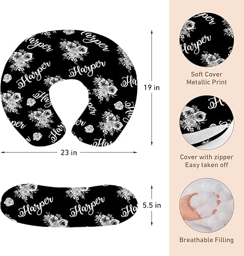 Miniatura 85 de Funda de almohada de lactancia para bebé, fundas suaves de lactancia con nombre, funda de almohada de lactancia materna para alimentación