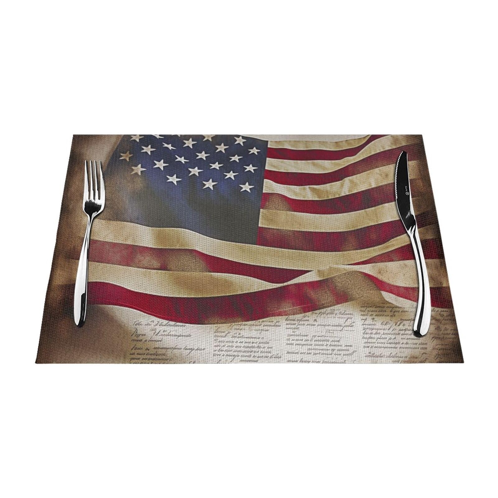 Set de table pour cuisine et repas à thème américain lot de 6