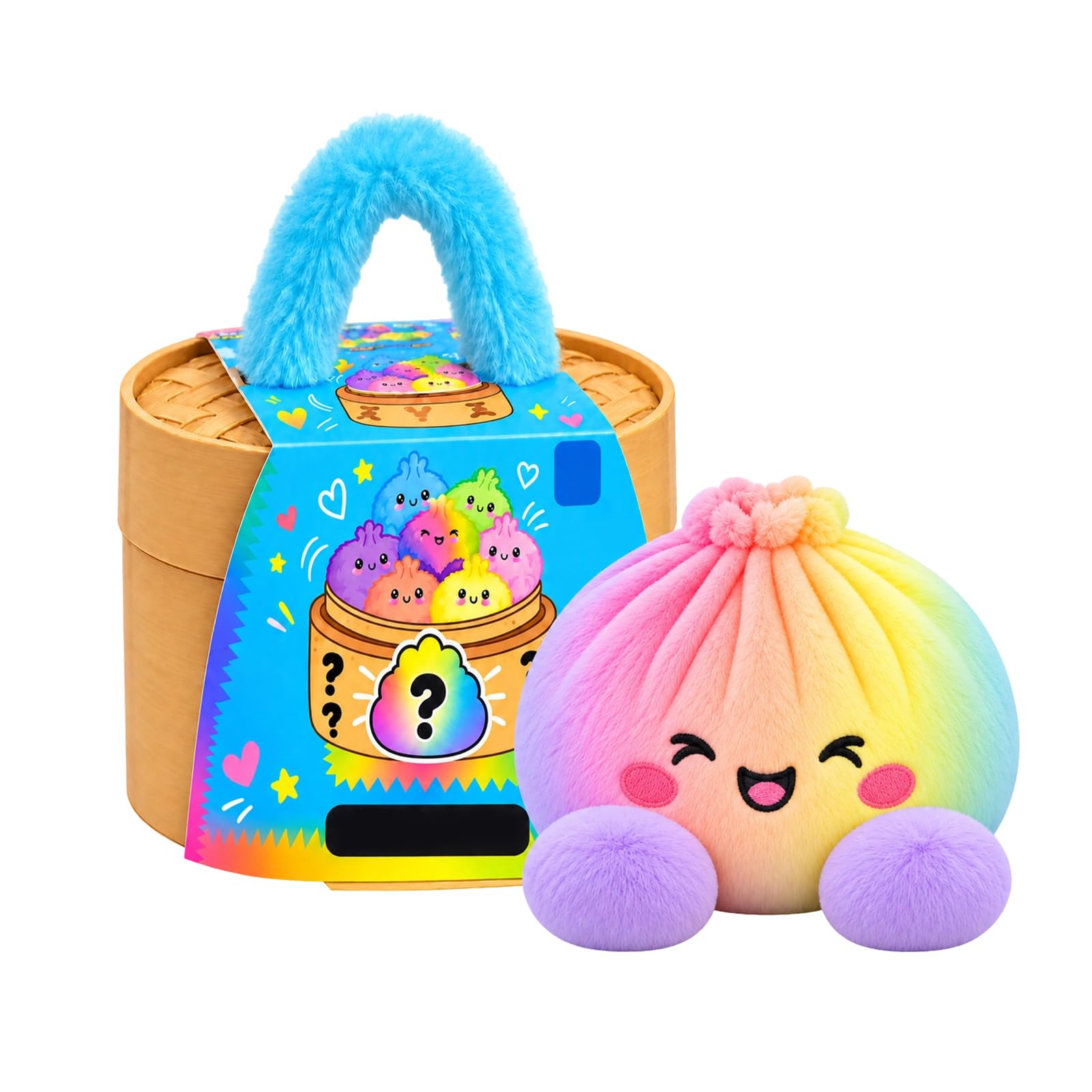 Plush Dumpling Mystery Squishy Bao Bun with Steamer Blind，Multicolor