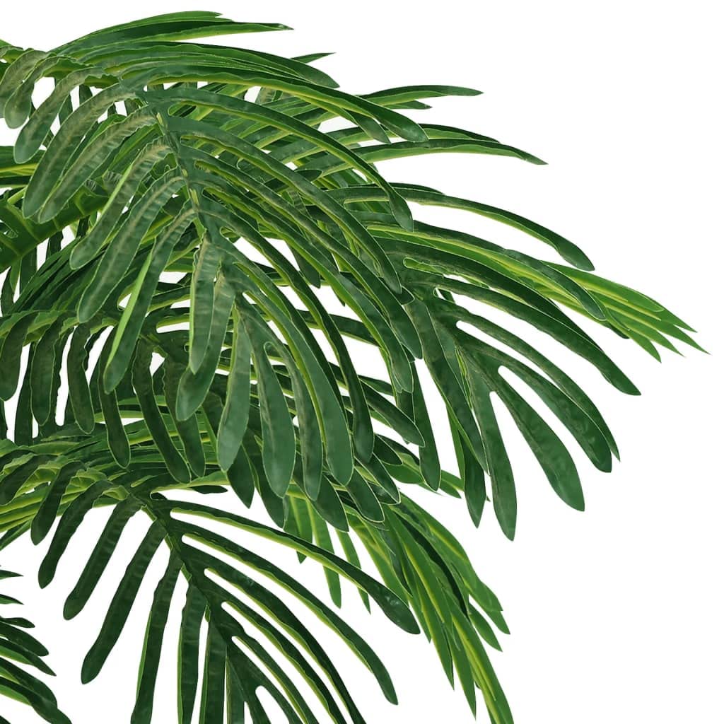 Palma artificiale Cycas con vaso, 140 cm, verde, pianta artificiale realistica con 28 foglie in legno massiccio e plastica, facile da pulire, decorazione per soggiorno, ufficio, balcone, camera