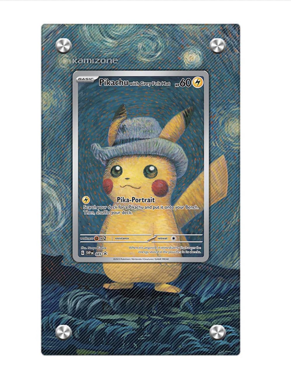 Pikachu with Grey Felt Hat ゴッホピカチュウ Frame Compatible with Pokémon - Pikachu with Grey Felt Hat - Van