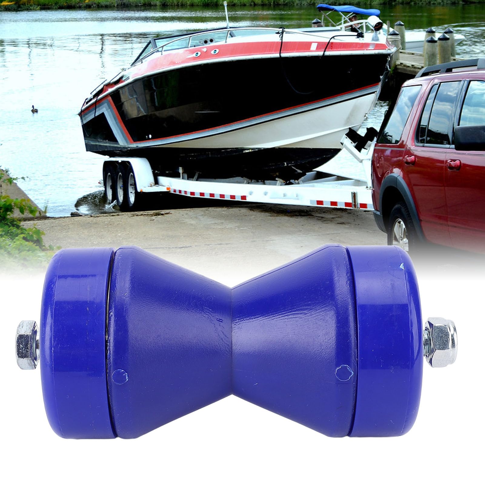 Bootsanhänger Roller Marine Trailer Roller Yacht Anhängerrolle 3.54in PVC mit Starker Stoßdämpfung für Viele Boots- oder Yachtanhängerzubehör