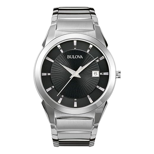 Bulova Relógio masculino de quartzo com calendário de 3 ponteiros, mostrador estampado, 38 mm, estilo: 96B149