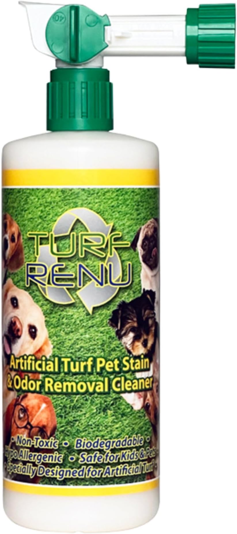 Bio-Enzymatic Artificial Turf Cleaner & Pet Urine Odor Eliminator with Hose-End Hydro Sprayer, 32 oz, for Synthetic Grass, Patios, Concrete & Kennels