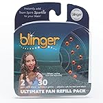 blinger Ultimate Fan Refill Pack of 30 Dazzling Hair-Safe Gems -Orange - as seen on Shark Tank | Hair-Safe Bedazzler Gem Stamper for all the Sports Lovers | Fun Gift, Game Days, Sports