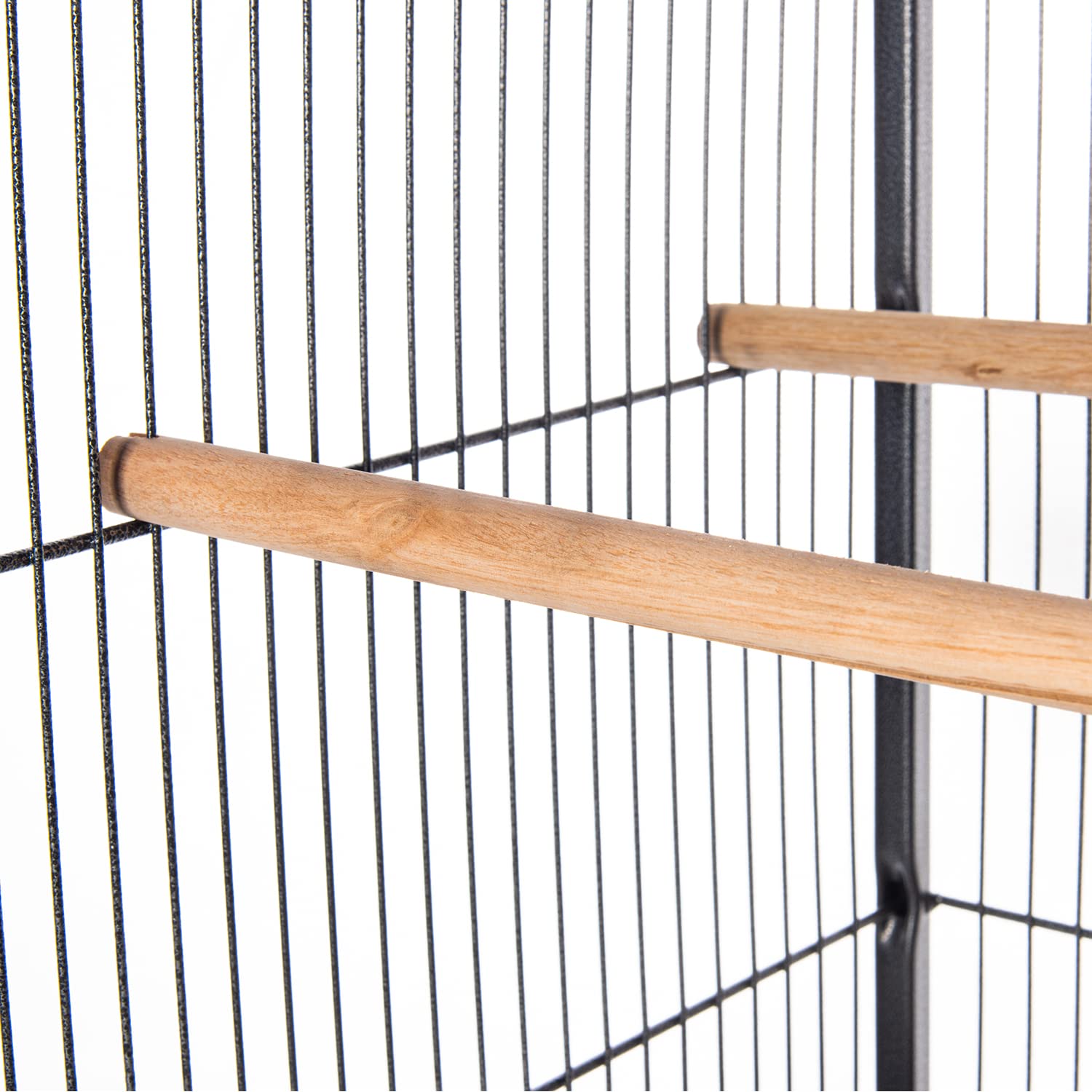 AQPET Voliera per Uccelli Canarini e Volatili, Gabbia Completa in Metallo Senza Tetto, Adatta per Interno, Dimensioni 146x54x54 cm, Colore Nero