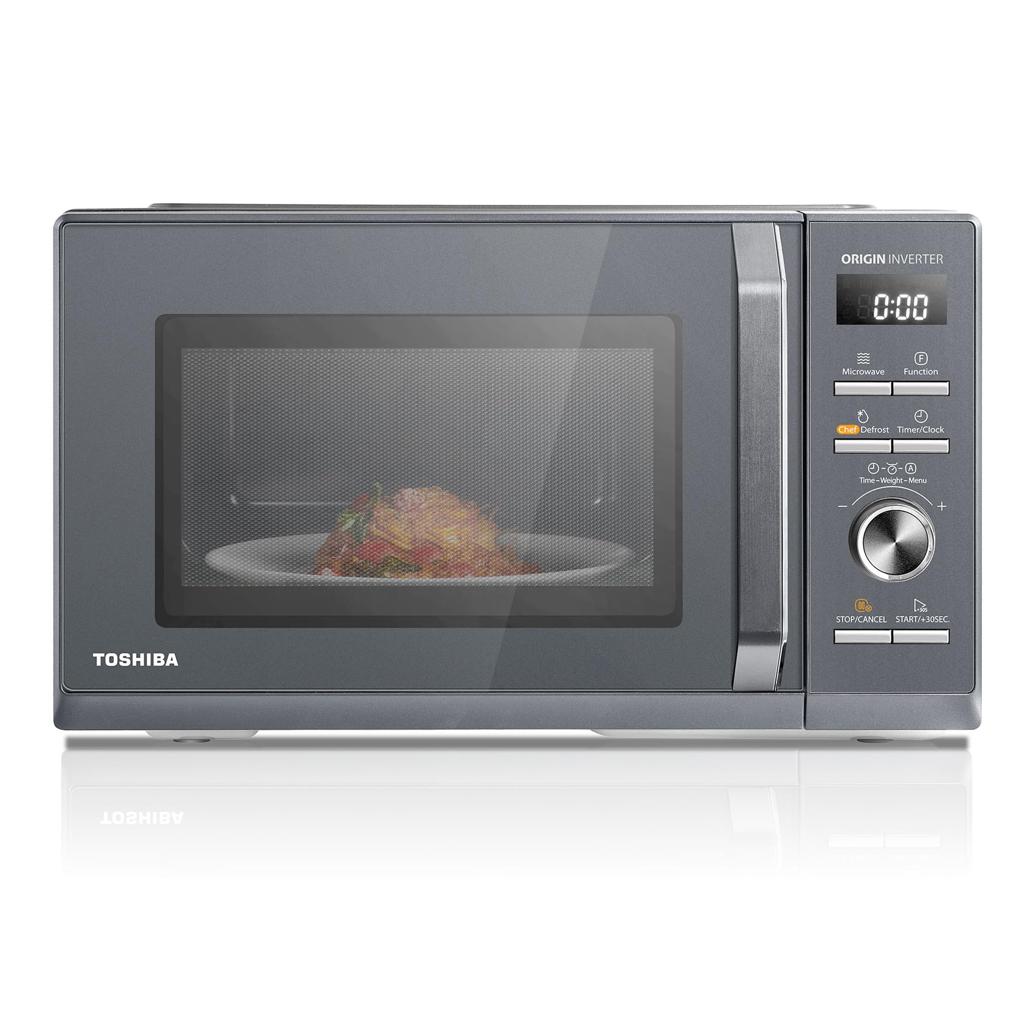 Toshiba MW3-AG25PFI(MG), Forno micro-ondas 25 L 3 em 1 900 W, Morandi cinzento brilhante, 6 programas, 10 níveis de potência, 7 menus automáticos, limpeza fácil