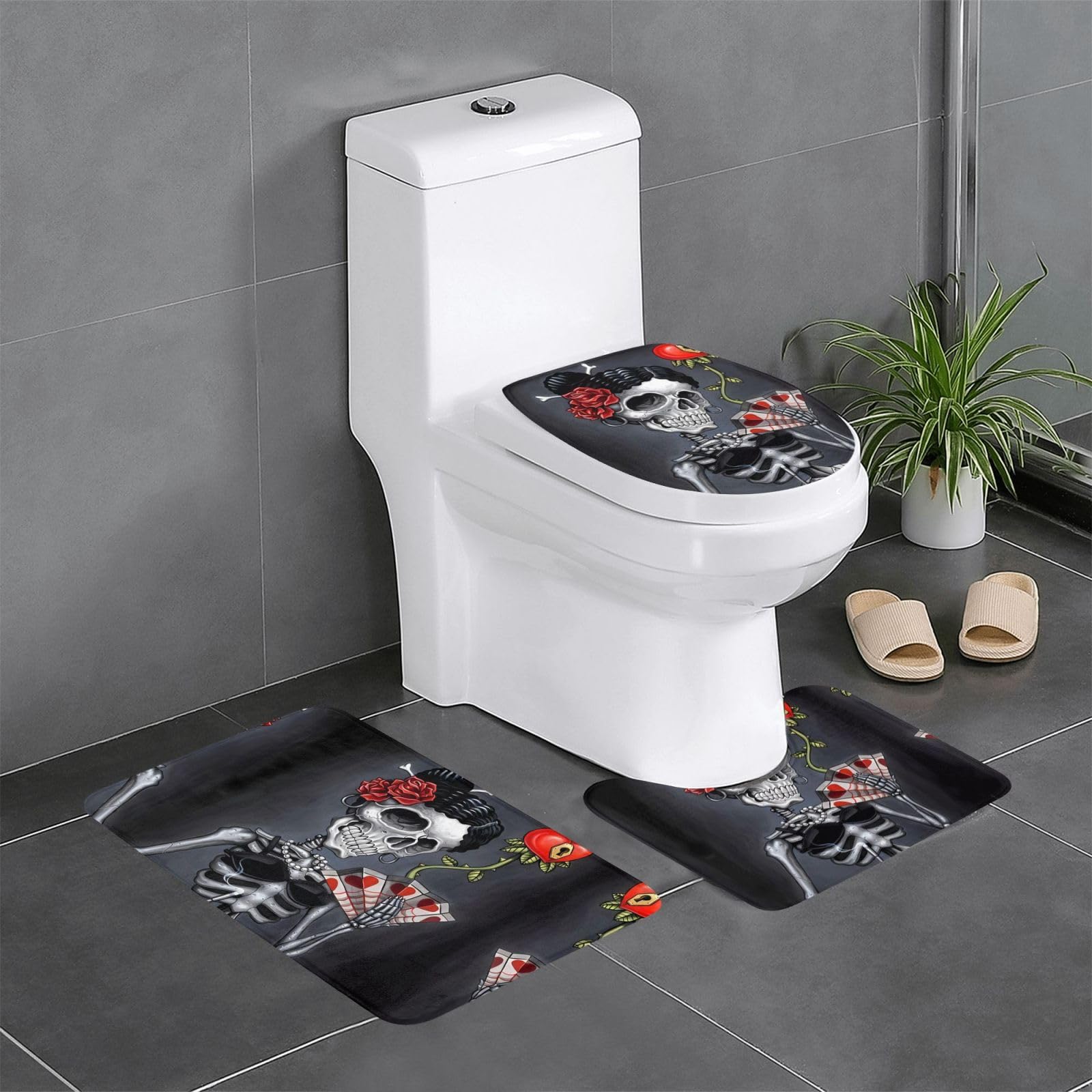 Juego de alfombras de baño Goth Beauty Girl de 24x16 para renovar tu ducha