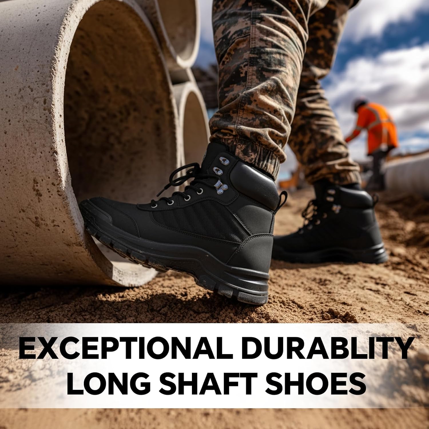 ANGRYRAM Steel Toe Boots for Men Women Slip Resistant Puncture Proof Work Boots for Men Lightweight Comfortable Steel Toe Work Shoes - Image 5