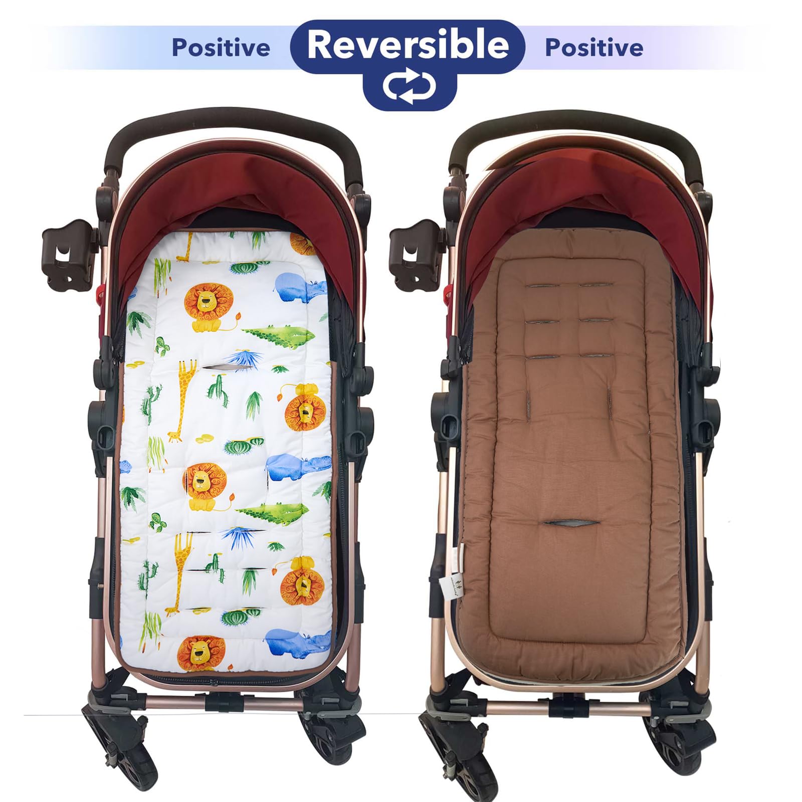 seat Liner for Pushchair Pushchair seat Liner, Universal pram Baby Pushchair Seat Liner 34 * 78cm, Lion - Image 2