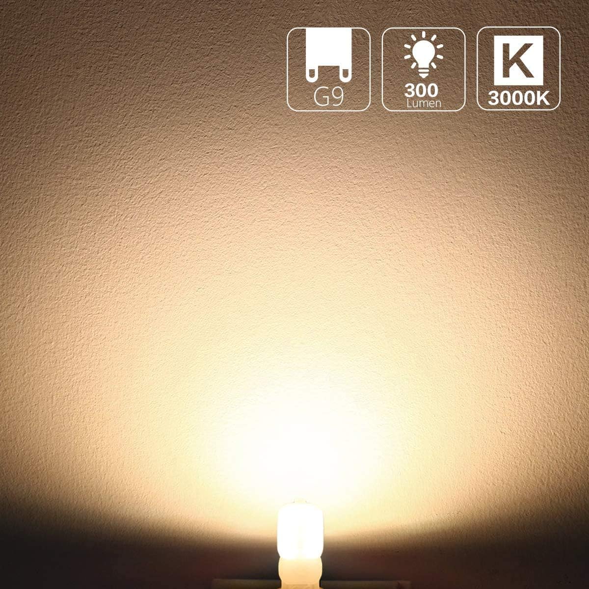 Exclusive Discount 70% Price OHLGT G9 LED Bulbs 3W (30W Halogen Equivalent) 3000K Warm White 300LM Non-Dimmable LED Light Bulbs for Home Lighting 6 Packs