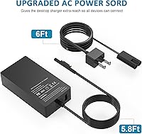 Vista 5 de Cargador Surface Pro de 65W para Microsoft Surface Laptop Pro X, 9, 8, 7+, 7, 6, 5, 4, 3 Windows Surface Laptop 5, 4, 3, 2, 1, Studio, Surface Book