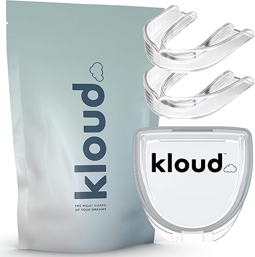 Kloud Night Guard - Protector bucal para apretar los dientes y rechinar los dientes, paquete de 2 protectores bucales dentales moldeables