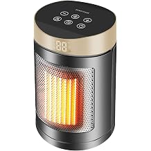 Portable Electric Space Heater, 660W Ceramic Heating for Bedroom Gold