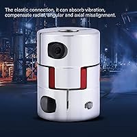 Vista 5 de Acoplamiento de eje flexible de ciruela de aluminio de 0.394 in a 0.551 in, diámetro de 1.181 in de longitud de 1.575 in, conector de motor paso a