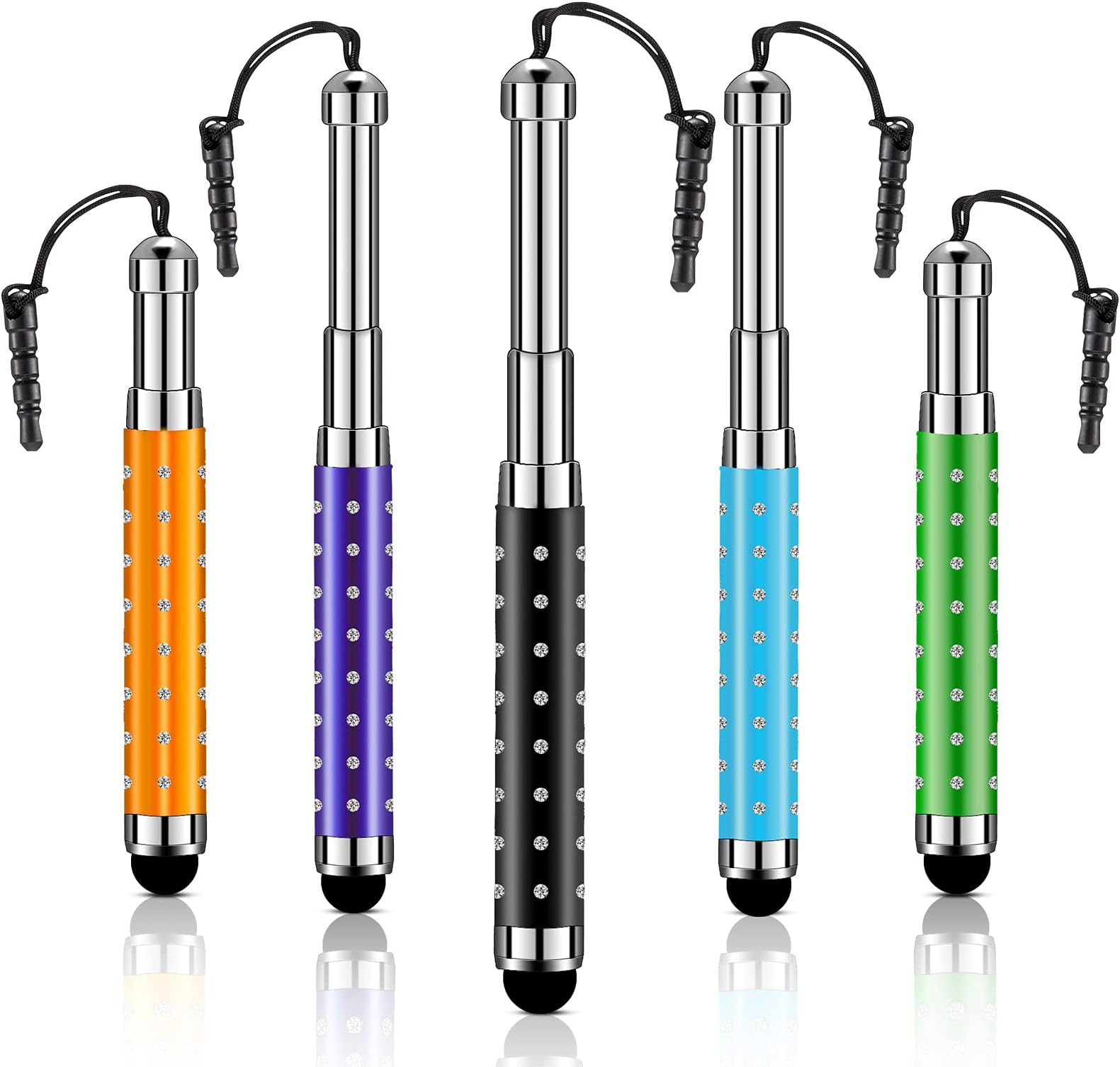 Weewooday 5 Pcs Phone Stylus Retractable Capacitive Touch Screen Stylus Pen, Universal for Touchscreen, Most Smart Devices, Smart Phone, Tablet