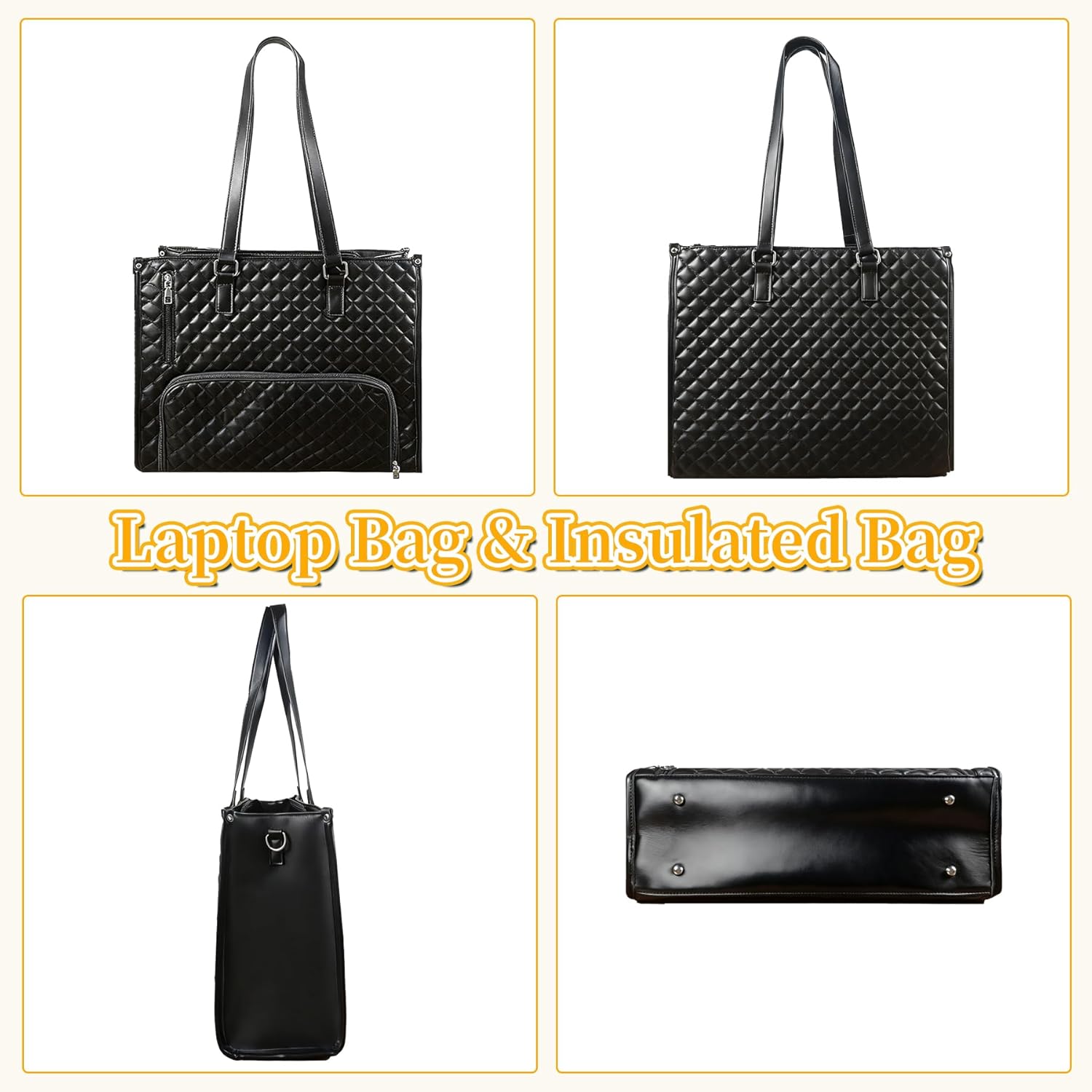 Lunch Tote Bag for Women,2 in 1 Tote Bag Lunch Bag Combo,Convertible notebook computer work package,15.6 Inch Insulated Laptop Tote,Suitable for office, business, leisure and gifts.