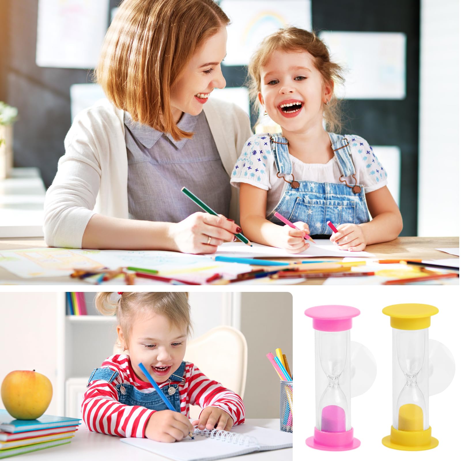 Sablier Brossage Dents Enfant 2 Minutes Lot De 3 Sabliers Pour Brossage Des Dents Pour Enfants - Minuteur Sablier Dents