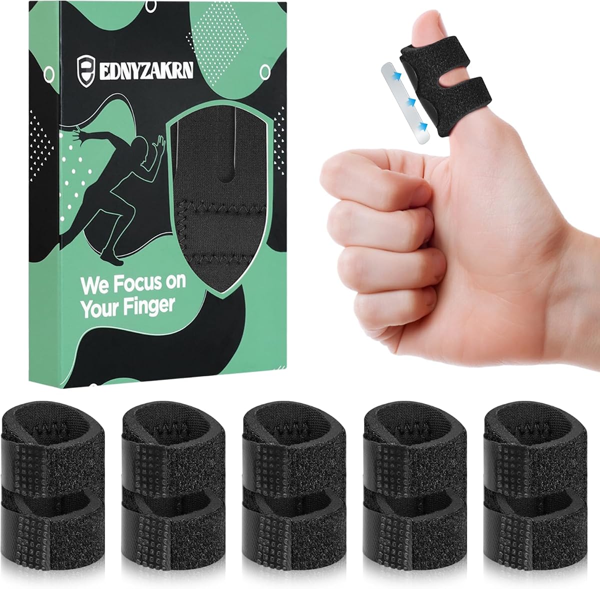 5 férulas para pulgar, soporte para dedo pequeño | para dedo en gatillo - roto - artritis - enderezado para índice - medio - anular - meñique