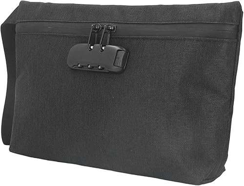 Smell Proof Bag with Combination Lock, Carbon Lined Odor Proof Pouch for Travel Storage, Black, Deodorant Technology, Keep Your Money, Easy to Carry