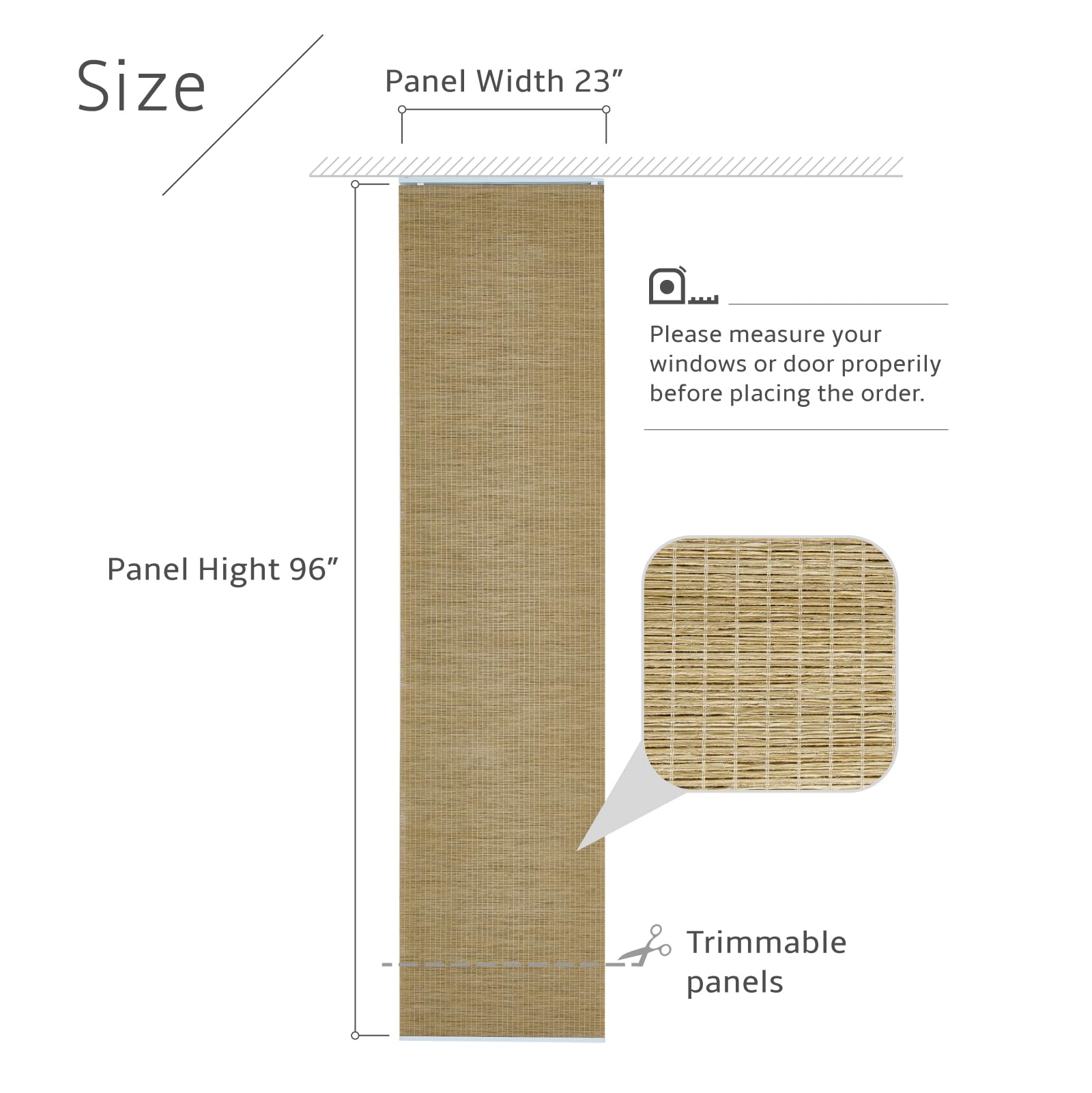 4-Panel Replacement Fabric For Sliding Panel Track Blinds – 23" W - View #9