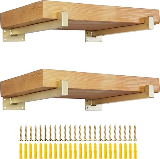 AddGrace Shelf Bracket 4pcs Industrial Black Bracket Heavy Duty