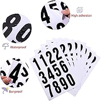Vista 3 de Tenare 16 juegos de calcomanías de números, reflectantes para buzones, de vinilo, impermeables, para letreros de residencia, puertas, camiones