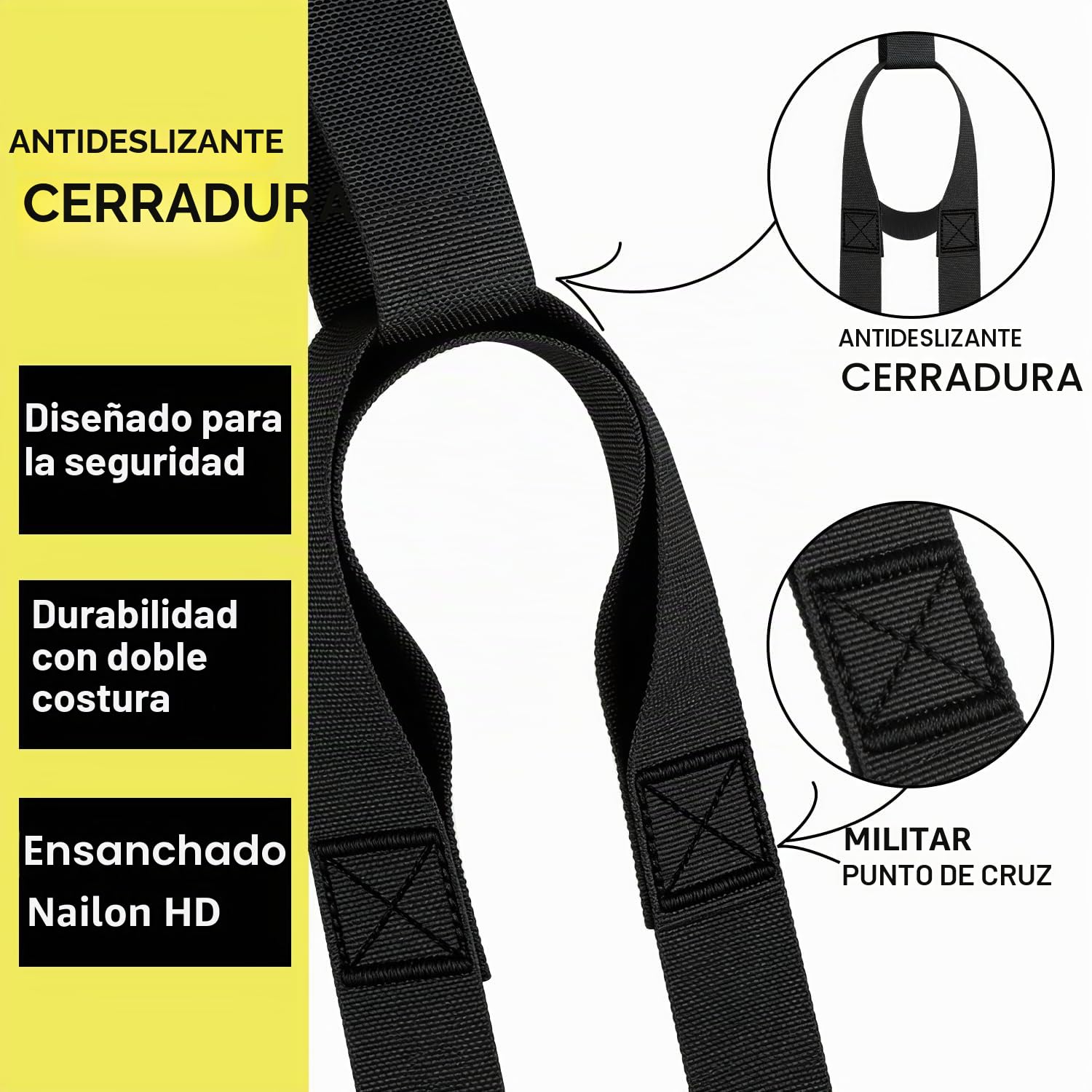 Kit de entrenamiento de suspensión, sistema de correa de entrenamiento, peso corporal y kit de resistencia para el hogar, con asas y guía de entrenamiento, perfecto para viajar y hacer ejercicio en interiores y exteriores