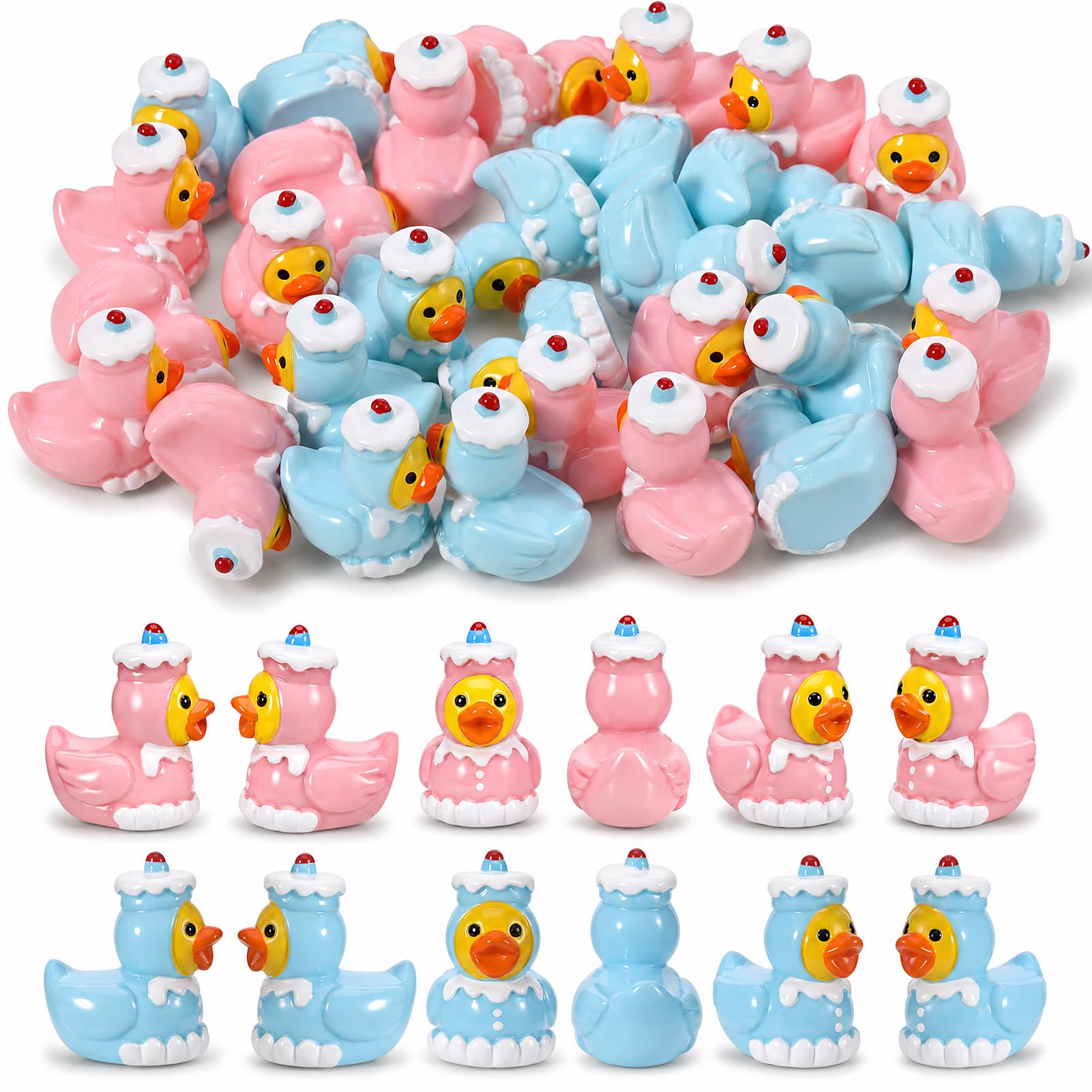 GGSTDDUP 30 Pcs Cake Ducks, Mini Cake Resin Ducks Bulk, Cute Toy Figures for Birthday Party Favors, Themed Decor, Kids Gift Collection (Cake Duck) โ image 1