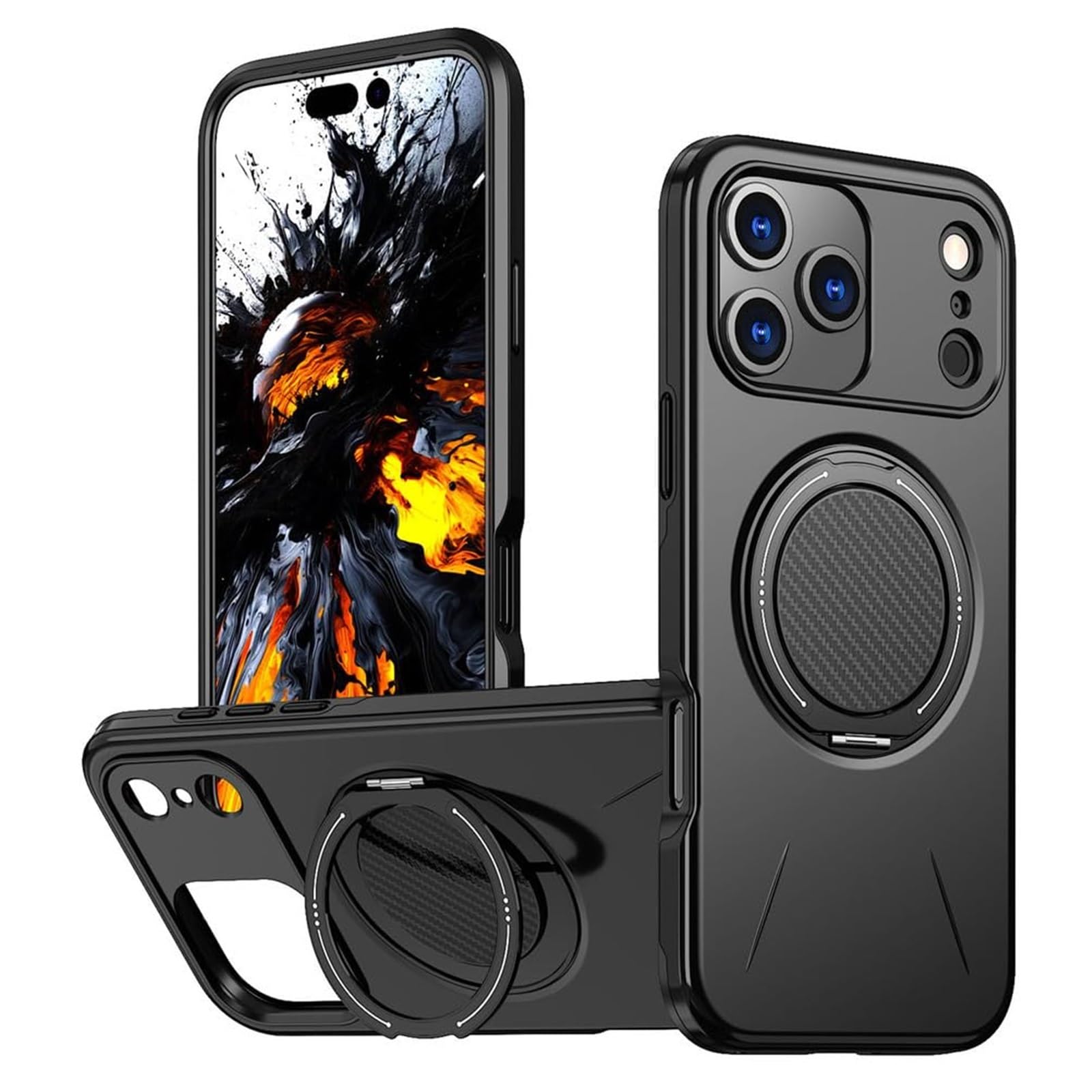 Genérico Etui na telefon iPhone 17 Pro Max/17 Pro/17 Air/17, ochrona przed wstrząsami z aparatem antypoślizgowa obudowa (czarny, 17 Air)